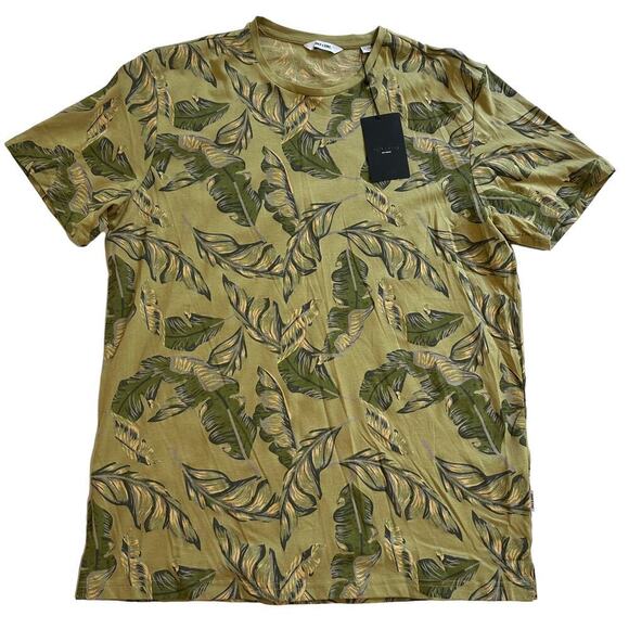 NWT Only & Son Palm Leaf Short Sleeve T-Shirt Large - Picture 1 of 7
